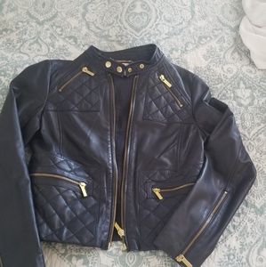 MK navy leather jacket